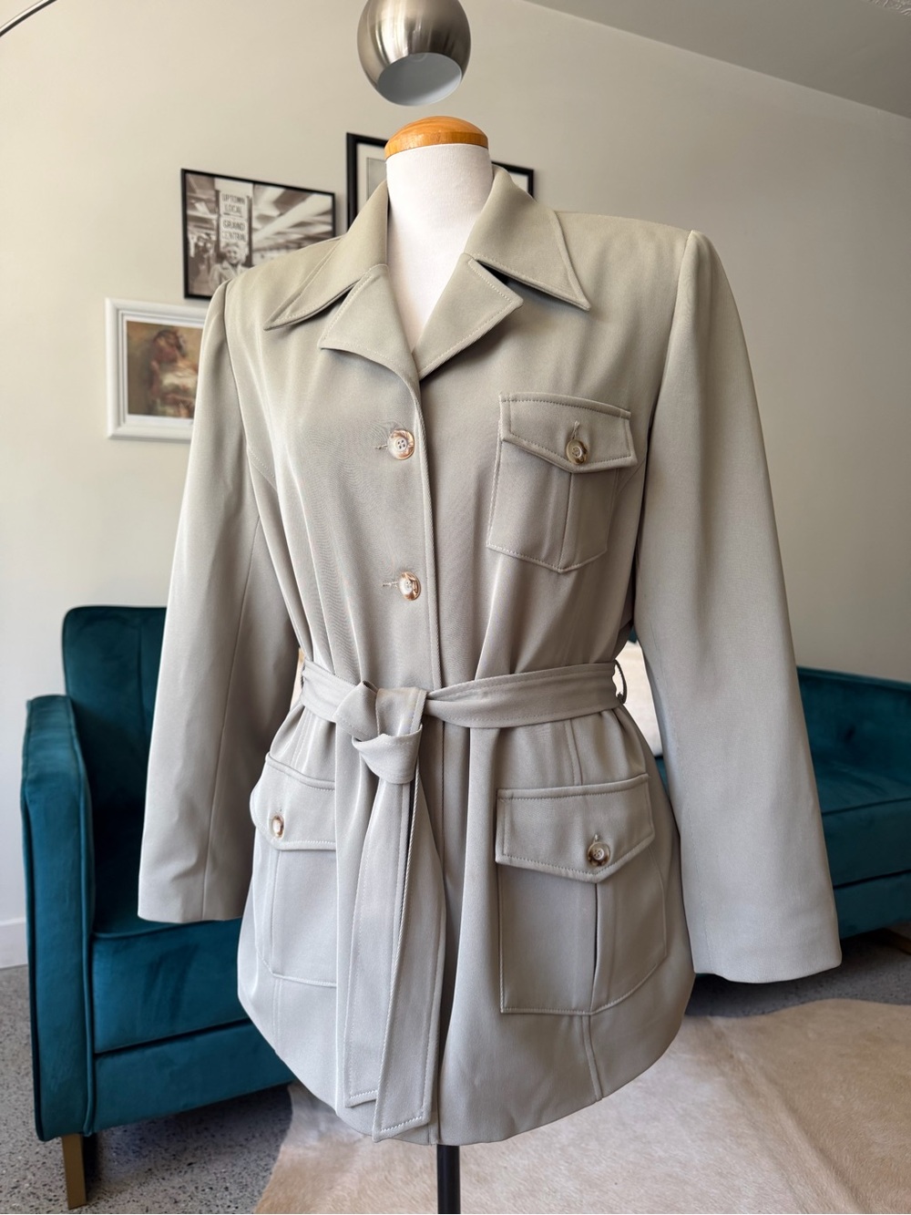 Belted Women's Jacket in Light Taupe